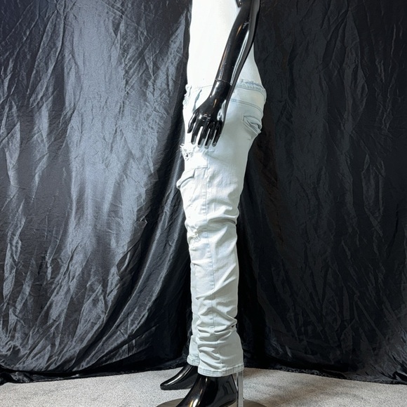 Classic Retro Drop Crotch Light Wash Denim Jeans - Picture 5 of 7